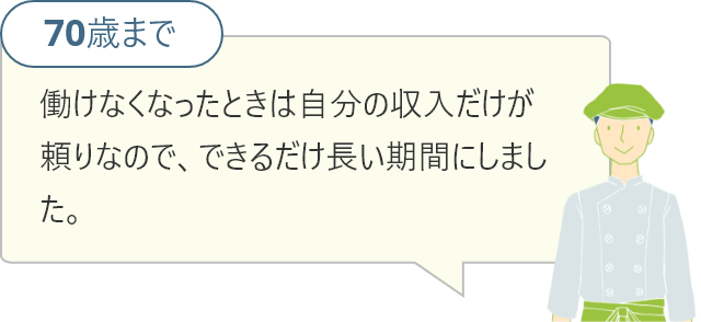 保険期間の選び方の例　70歳まで